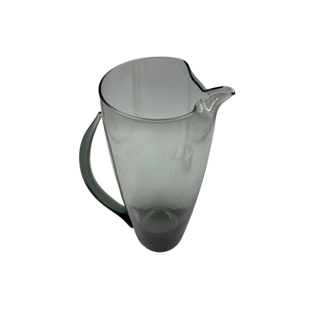 Vintage Morgantown Glass NORMANDIE Smoke Gray 10" Cocktail Pitcher - Picture 5 of 8